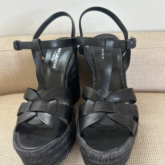 Saint Laurent Black Wedge Heels - Picture 12 of 14